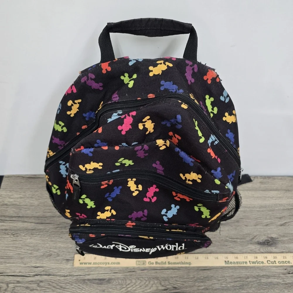 Walt Disney World Park‎ Exclusive MICKEY MOUSE Colorful Book Bag Backpack Black